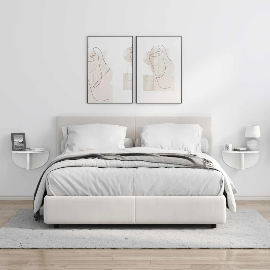 Étagère Murale 2 pcs Blanc brillant 38 x 19 x 19 cm - 4