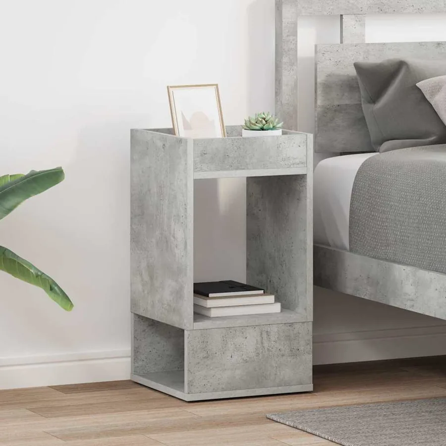 Table d'appoint 2 pcs Gris béton 30 x 30 x 56 cm