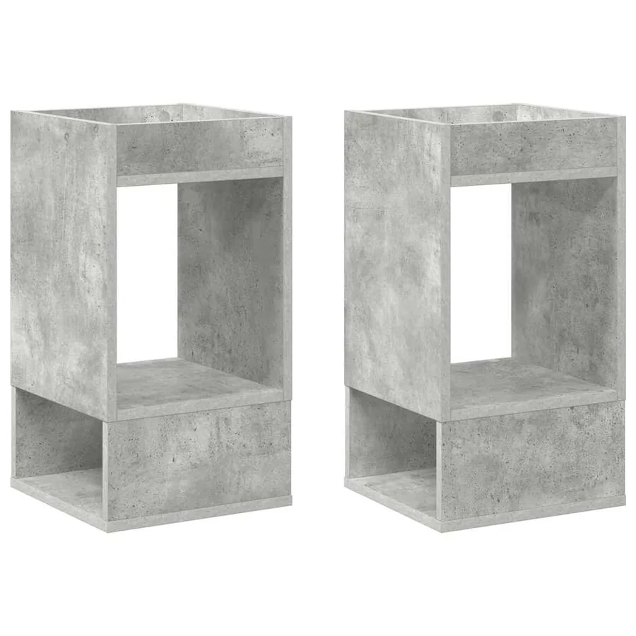 Table d'appoint 2 pcs Gris béton 30 x 30 x 56 cm - 2