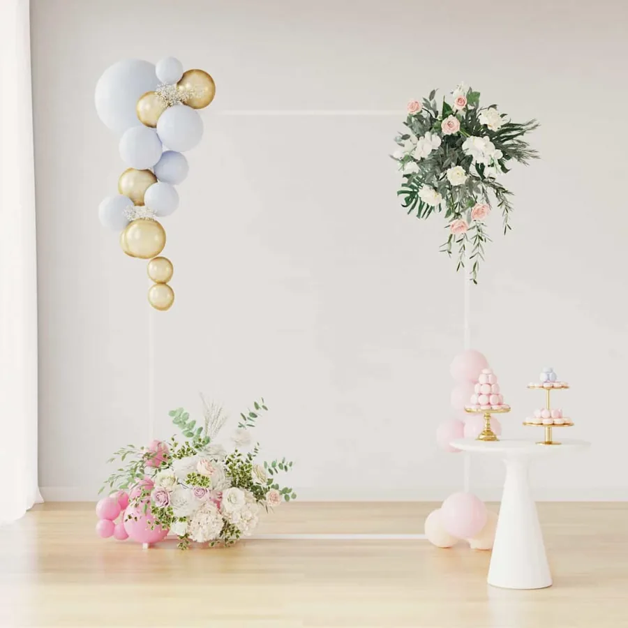 Arche de mariage Blanc 150 x 49,5 x 200 cm Acier - 4