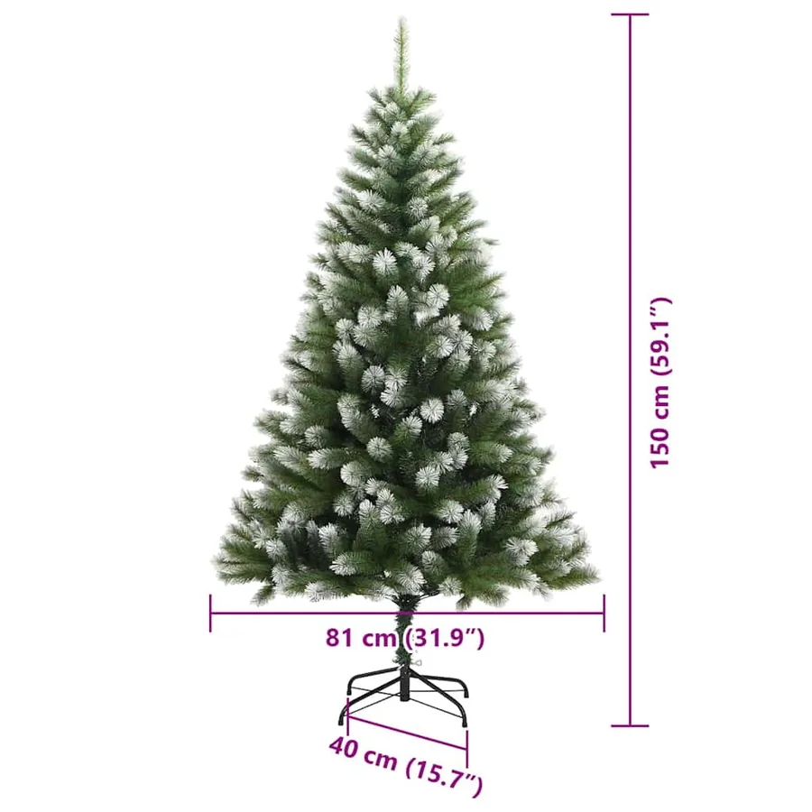 Sapin de Noël artificiel à charnière avec neige en flocons - 14