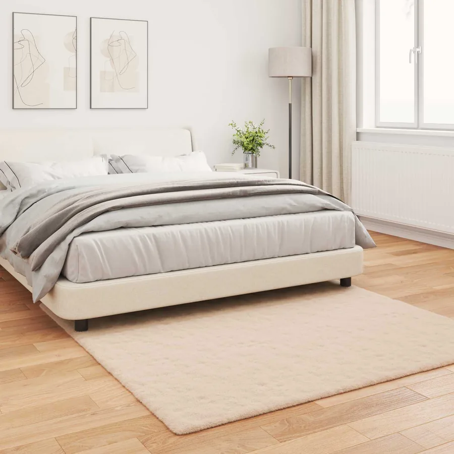 Tapis antidérapant en fausse de lapin OLITE Taupe 160 x 160 cm - 4