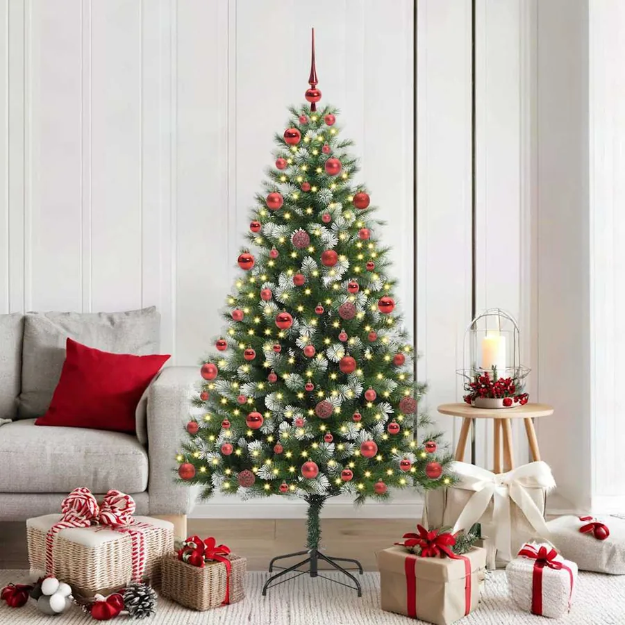 Sapin de Noël artificiel à charnière avec neige en flocons