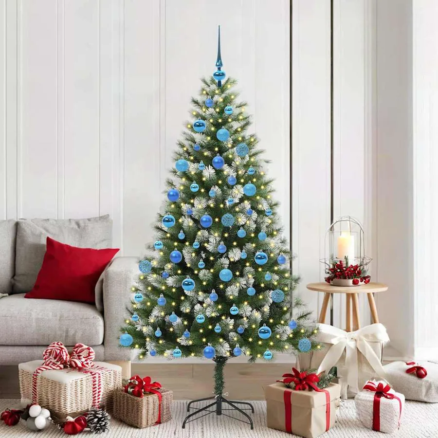 Sapin de Noël artificiel à charnière avec neige en flocons