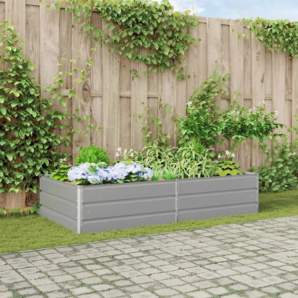 Jardinière Gris clair 195 x 100 x 45 cm Acier galvanisé