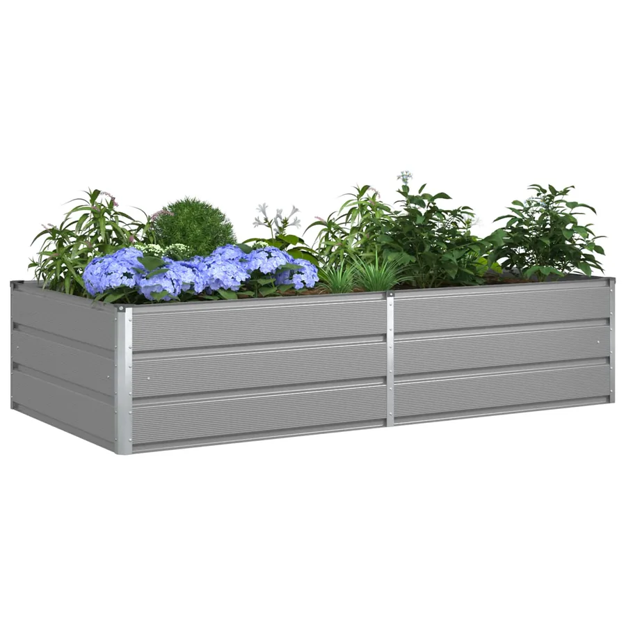Jardinière Gris clair 195 x 100 x 45 cm Acier galvanisé - 3