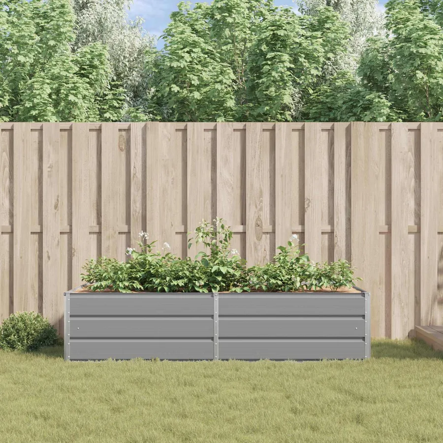 Jardinière Gris clair 195 x 100 x 45 cm Acier galvanisé - 4