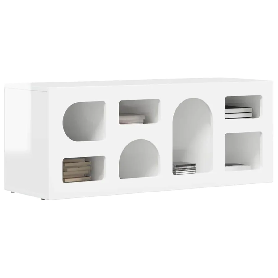 Meuble TV ELST 100 x 35 x 40 cm Blanc brillant - 3