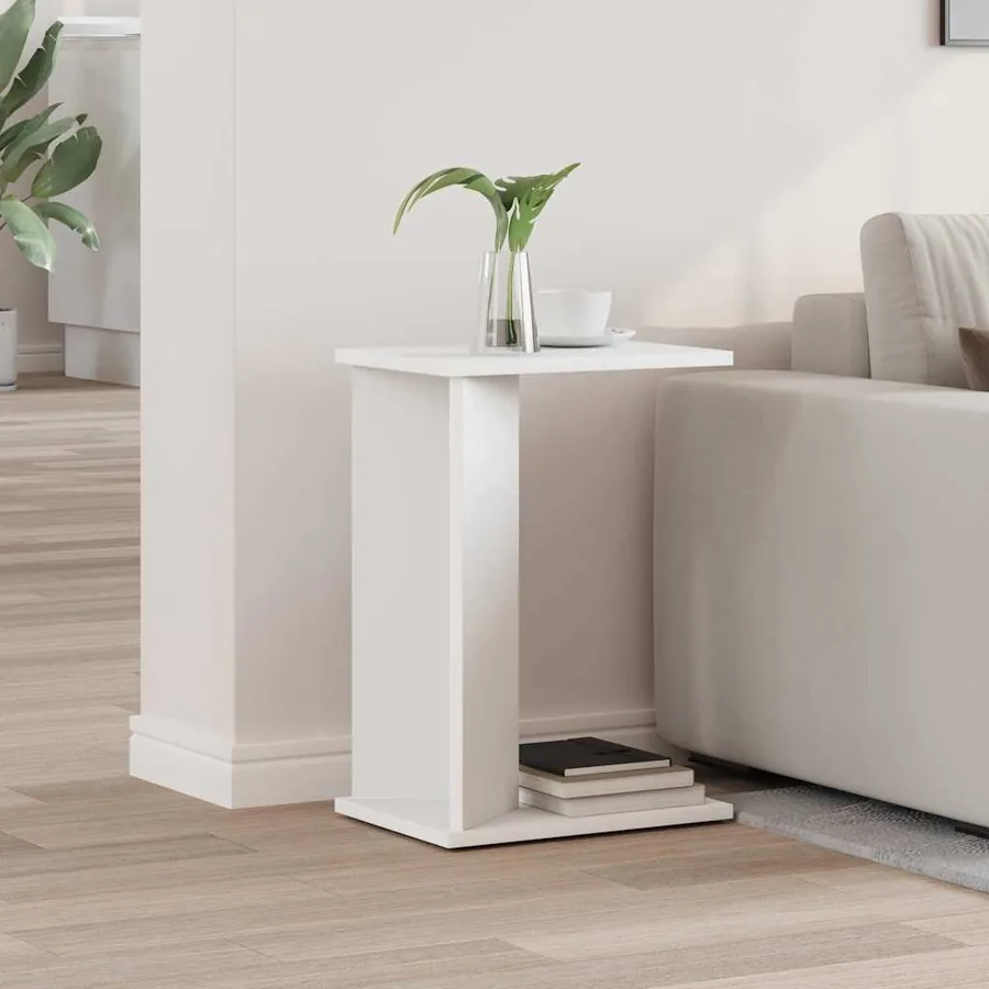 Table d'appoint Blanc 35 x 25 x 50 cm Bois d'ingénierie