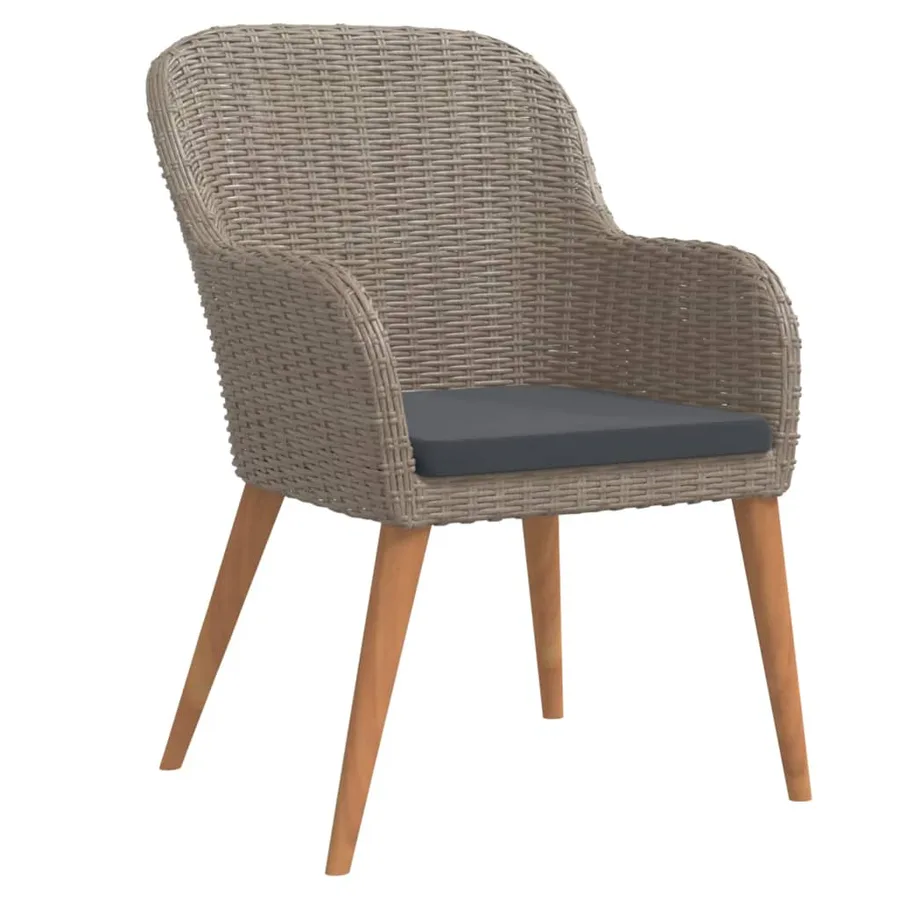 Ensemble à manger de jardin et coussins 5 pcs Marron - 3