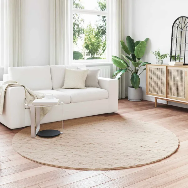 Tapis antidérapant en fausse de lapin OLITE Taupe Ø 200 cm