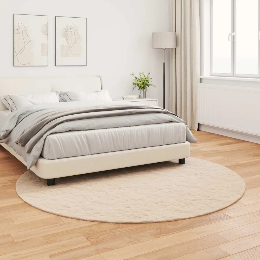 Tapis antidérapant en fausse de lapin OLITE Taupe Ø 200 cm - 4