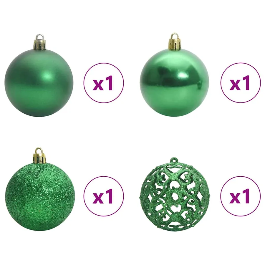 Arbre de Noël artificiel pré-éclairé avec ensemble de boules - 12