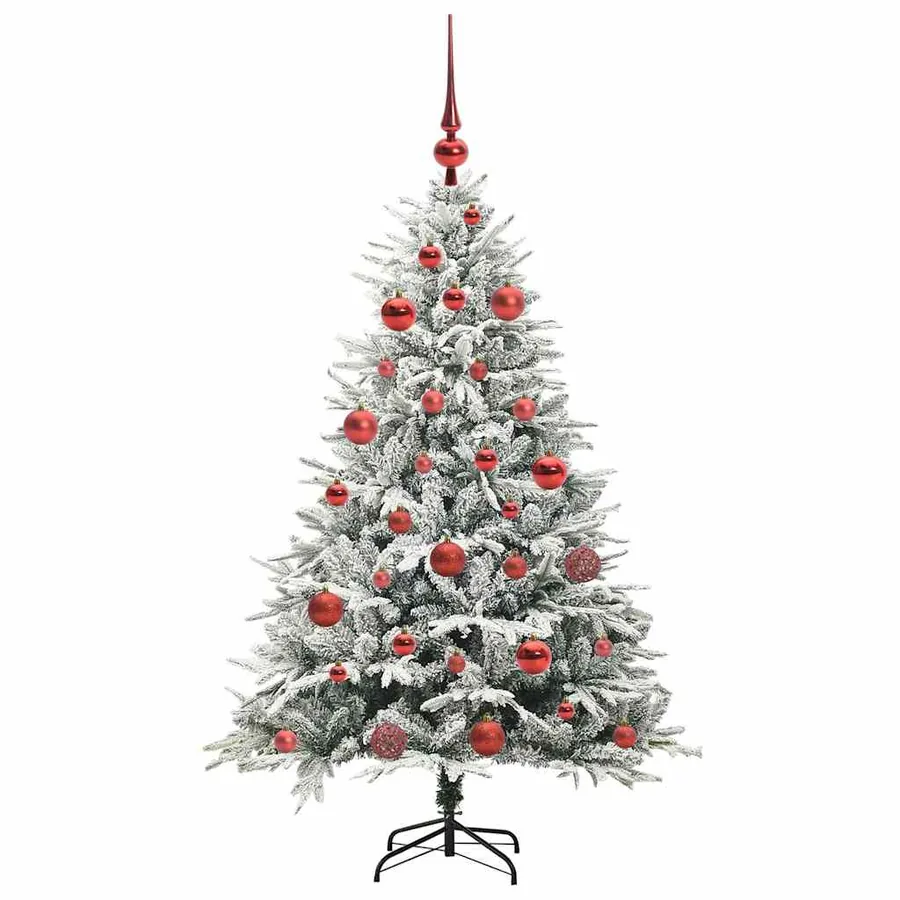 Arbre de Noël artificiel pré-éclairé avec ensemble de boules - 4