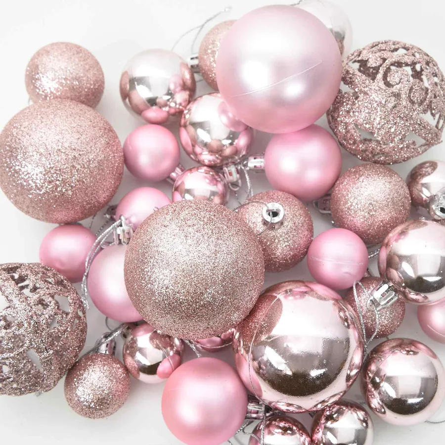 Arbre de Noël artificiel pré-éclairé avec ensemble de boules - 19