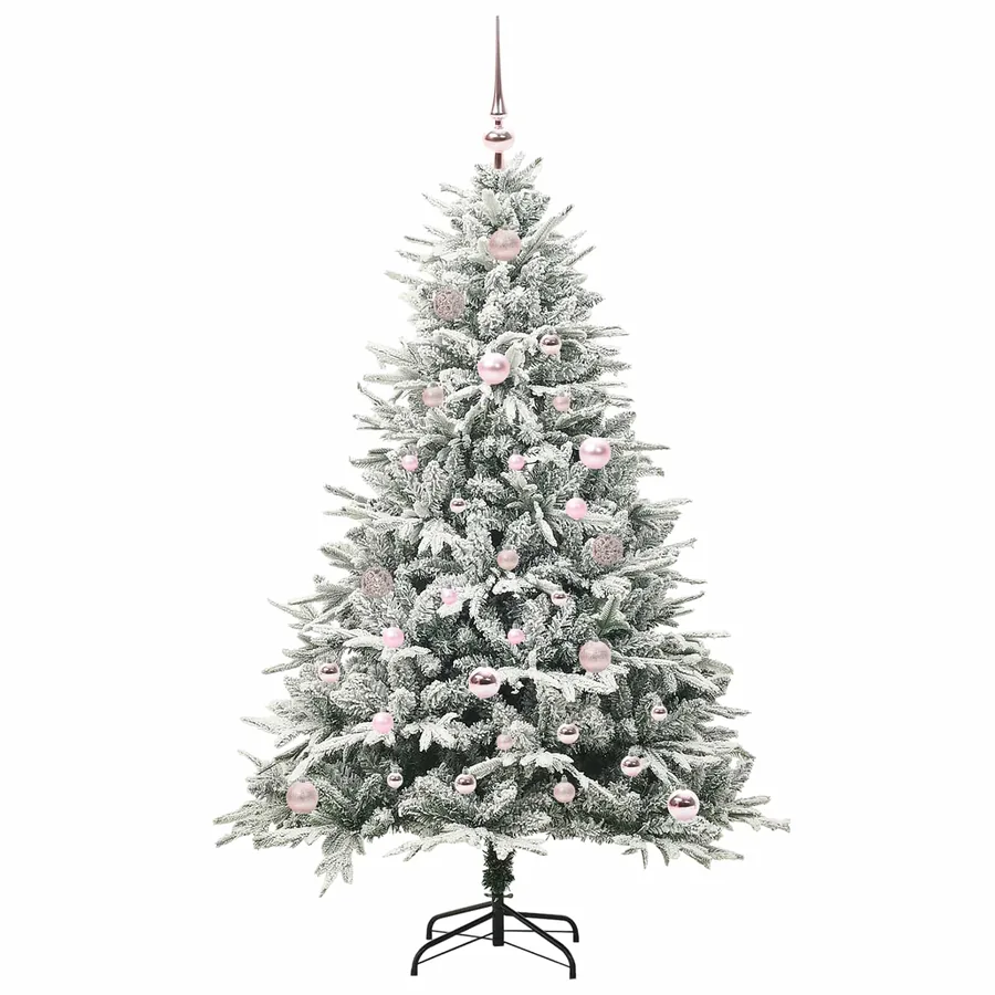 Arbre de Noël artificiel pré-éclairé avec ensemble de boules - 4