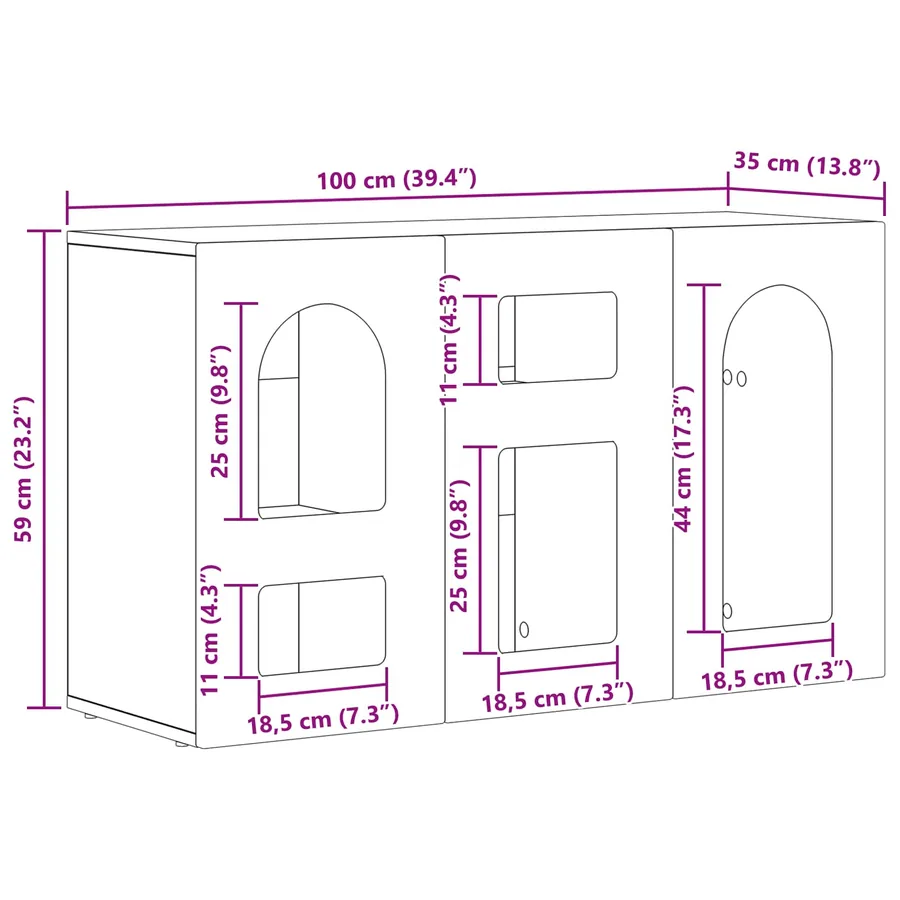 Buffet ELST Chêne artisanal 100 x 35 x 59 cm Bois d'ingénierie - 13