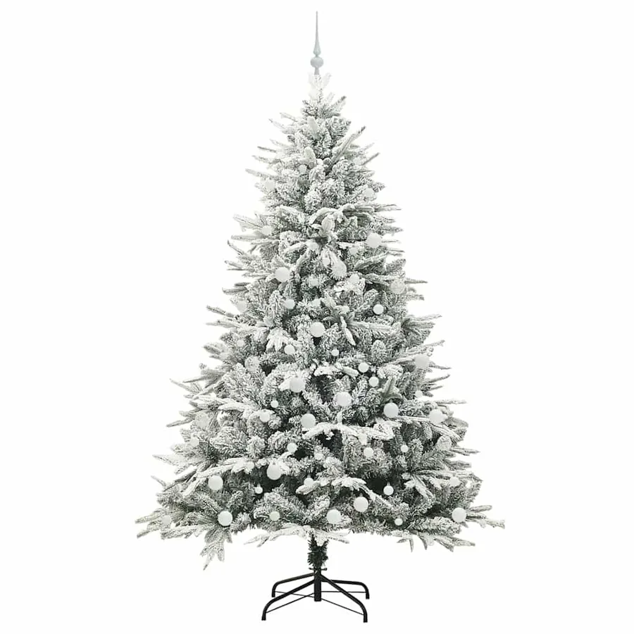 Arbre de Noël artificiel pré-éclairé avec ensemble de boules - 4