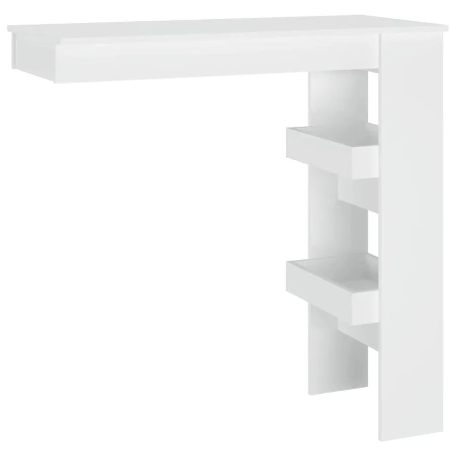 Table de bar murale Blanc 102x45x103,5 cm Bois d'ingénierie - 2