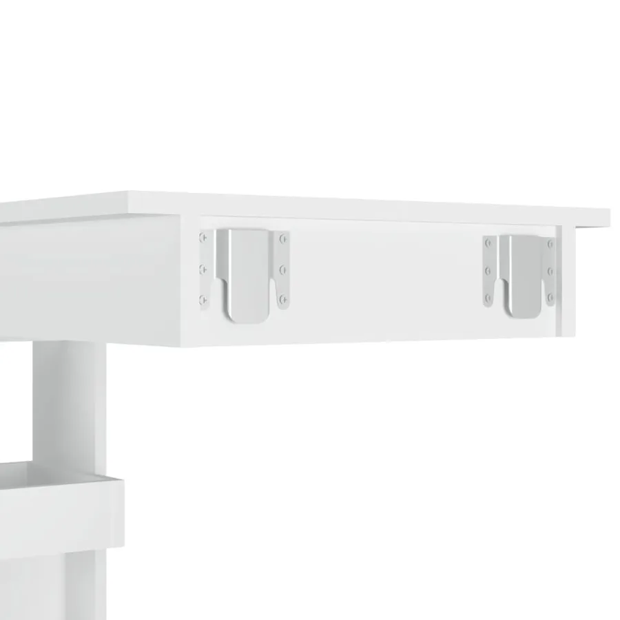 Table de bar murale Blanc 102x45x103,5 cm Bois d'ingénierie - 8