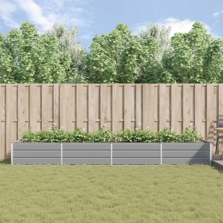Jardinière Gris clair 385 x 100 x 45 cm Acier galvanisé - 4