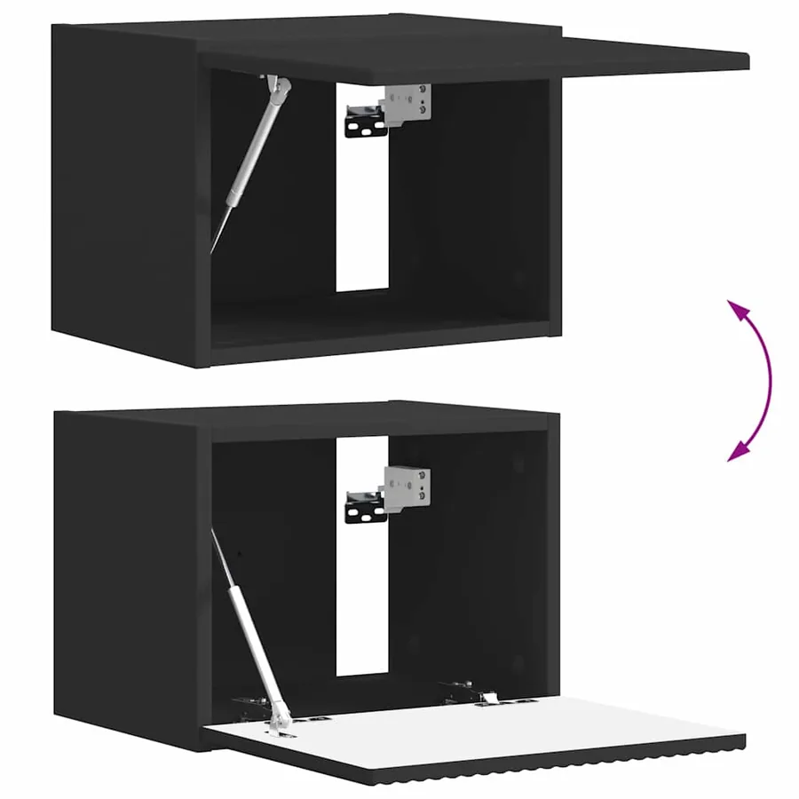 Meuble TV mural 2 pcs Noir 39 x 31 x 29,5 cm Bois d'ingénierie - 12