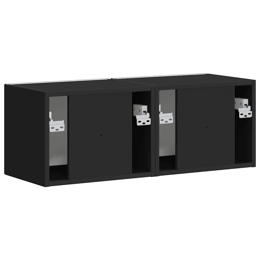 Meuble TV mural 2 pcs Noir 39 x 31 x 29,5 cm Bois d'ingénierie - 9