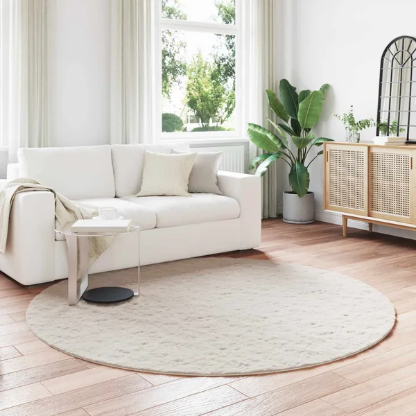 Tapis antidérapant en fausse de lapin OLITE Beige Ø 160 cm