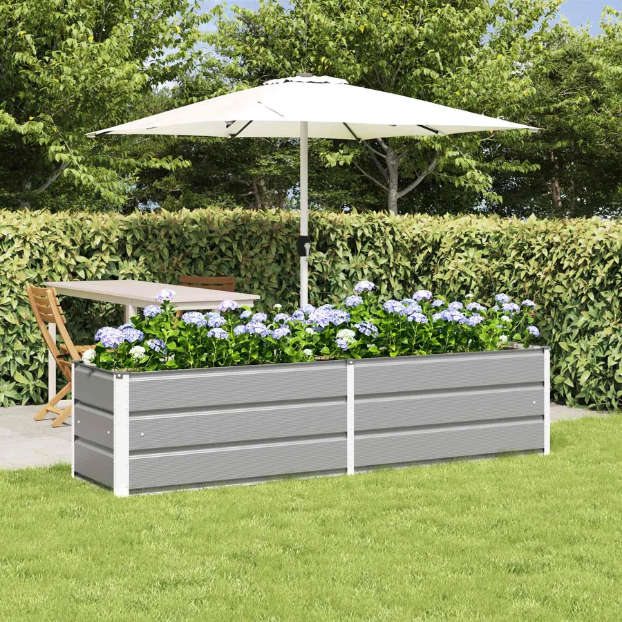 Jardinière Gris clair 195 x 50 x 45 cm Acier galvanisé