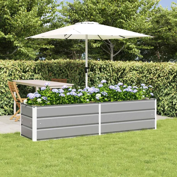 Jardinière Gris clair 195 x 50 x 45 cm Acier galvanisé