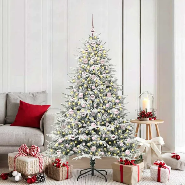 Arbre de Noël artificiel pré-éclairé avec ensemble de boules