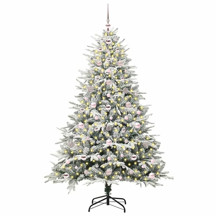 Arbre de Noël artificiel pré-éclairé avec ensemble de boules - 3