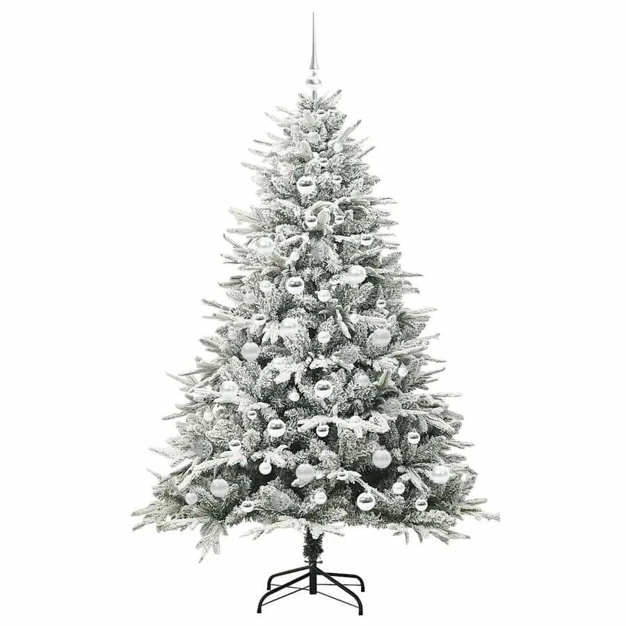 Arbre de Noël artificiel pré-éclairé avec ensemble de boules - 4