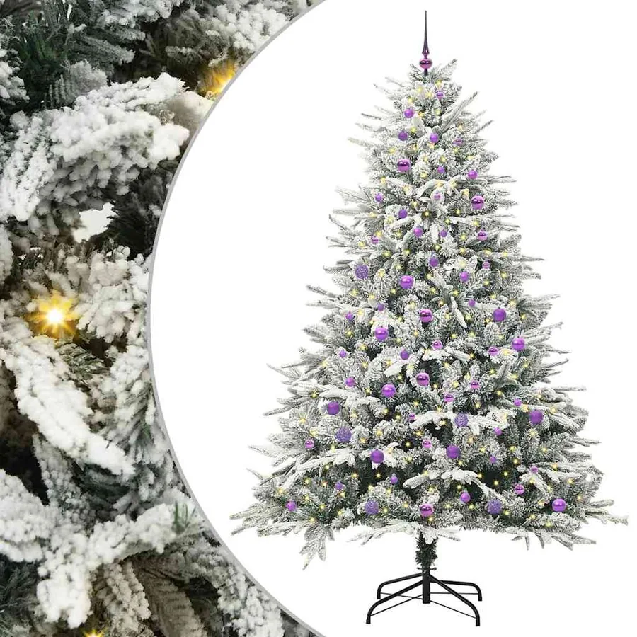 Arbre de Noël artificiel pré-éclairé avec ensemble de boules - 2