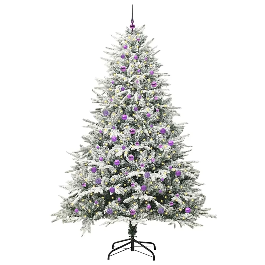 Arbre de Noël artificiel pré-éclairé avec ensemble de boules - 3