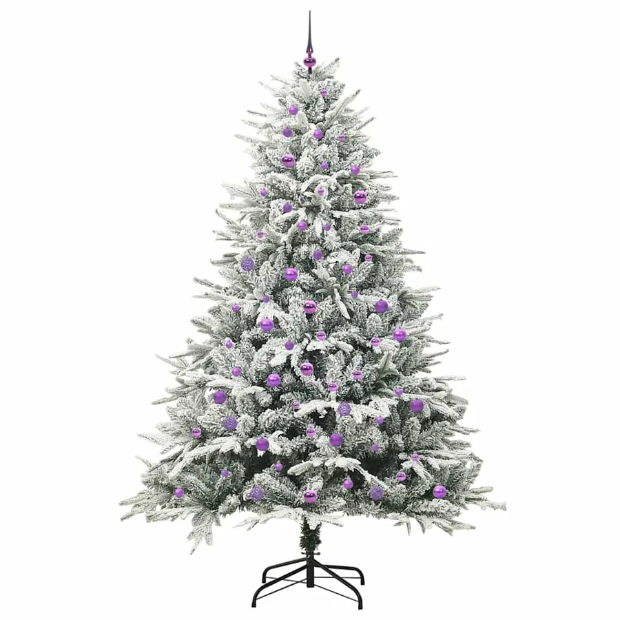 Arbre de Noël artificiel pré-éclairé avec ensemble de boules - 4