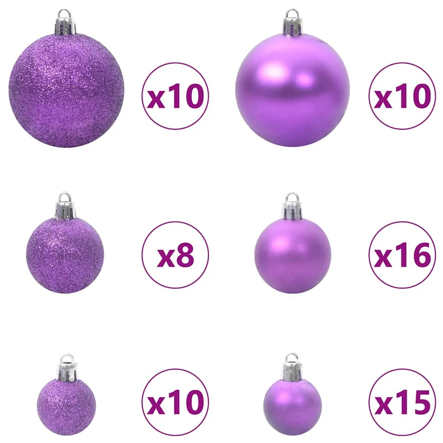 Arbre de Noël artificiel pré-éclairé avec ensemble de boules - 7