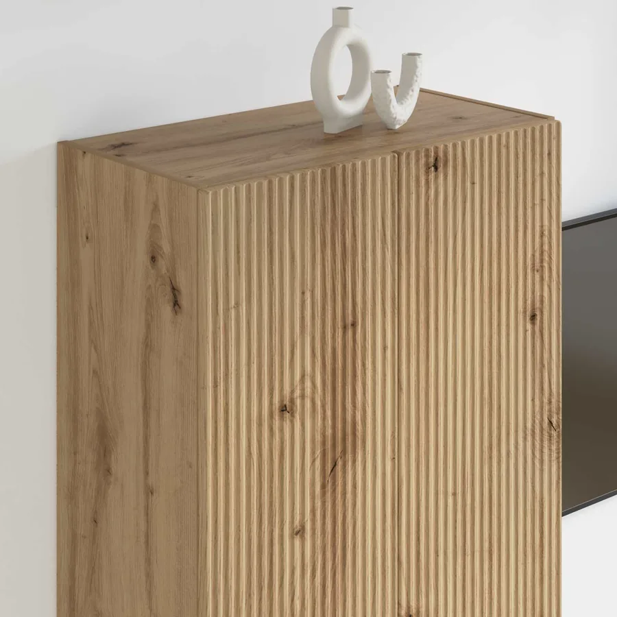 Meuble TV mural Chêne artisanal 59,5 x 31 x 100 cm - 4
