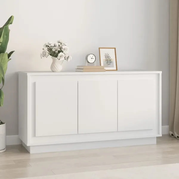 Sideboard white 102x35x55 cm engineered wood