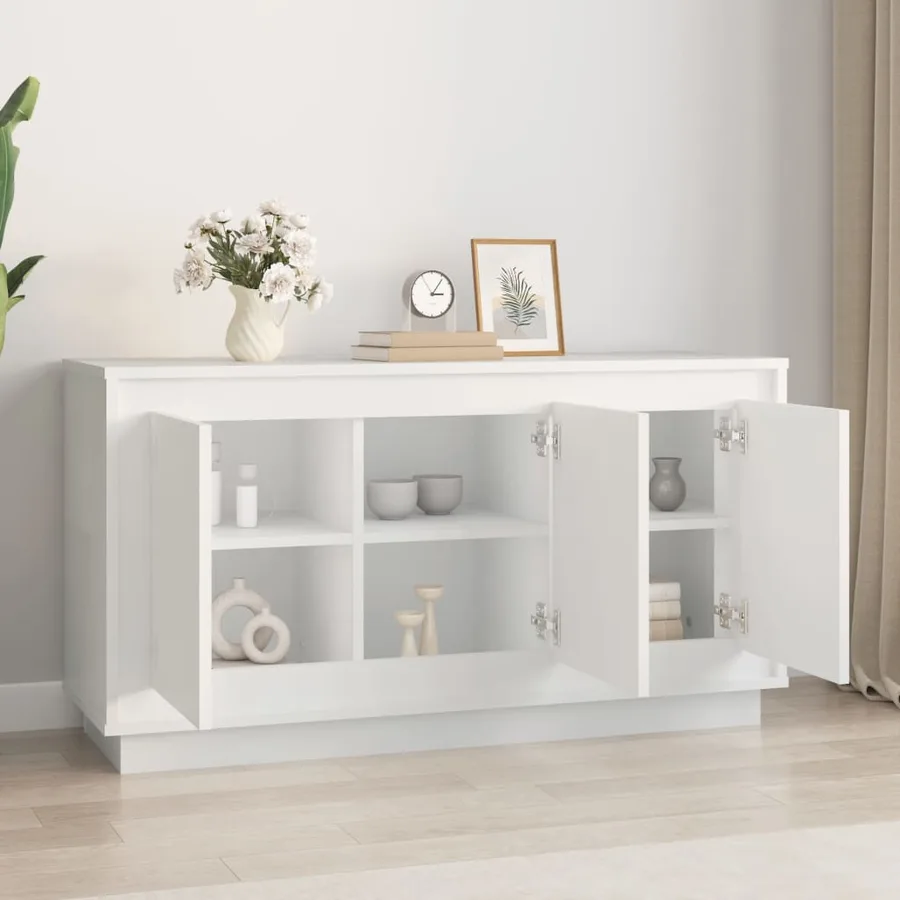 Buffet blanc 102x35x55 cm bois d'ingénierie - 3