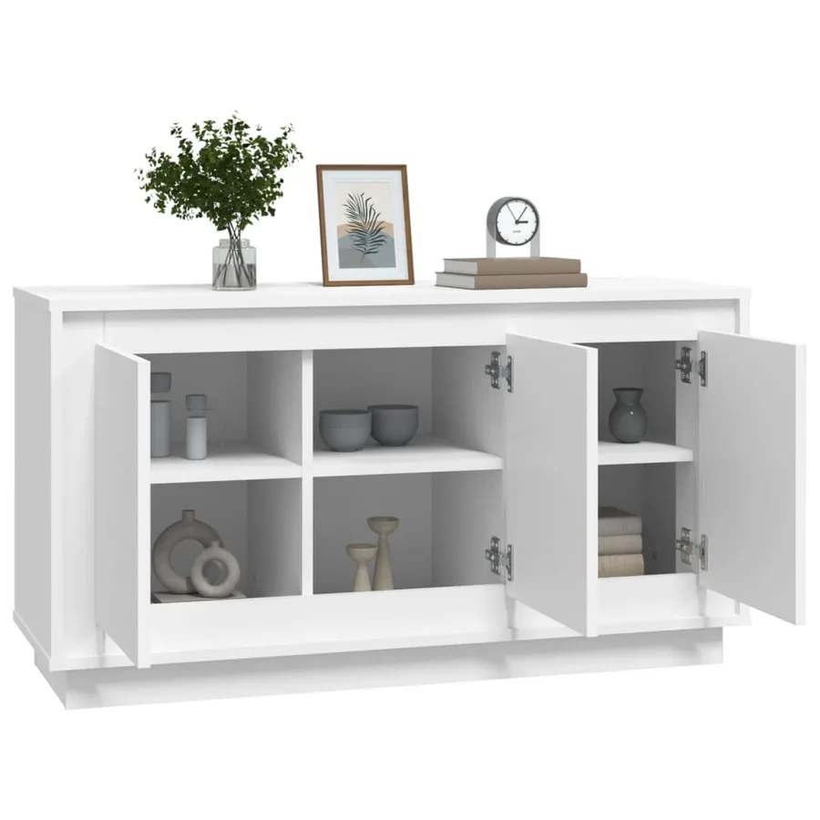 Buffet blanc 102x35x55 cm bois d'ingénierie - 4