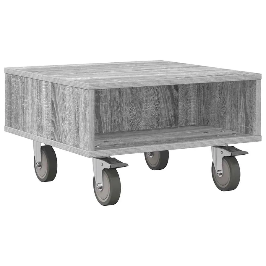 Table d'appoint avec roues Gris Sonoma 50,5 x 50 x 30 cm - 2