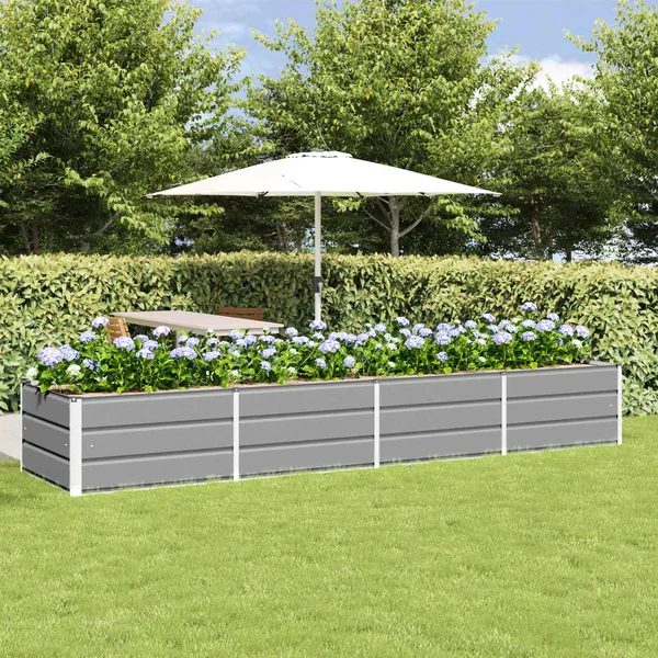 Jardinière Gris clair 320 x 80 x 45 cm Acier