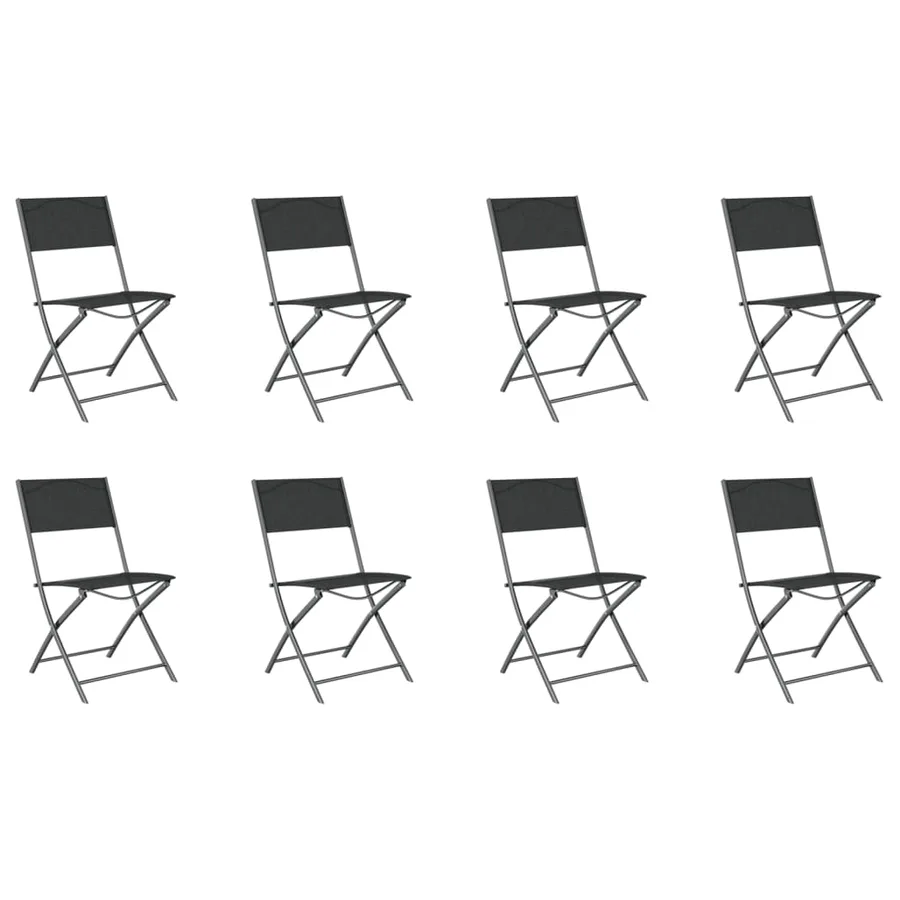 Ensemble à manger de jardin 9 pcs Gris et noir - 4