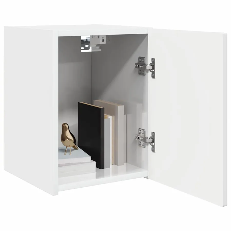 Meuble TV mural Montage mural Blanc Brillant 30 x 31 x 40 cm - 3