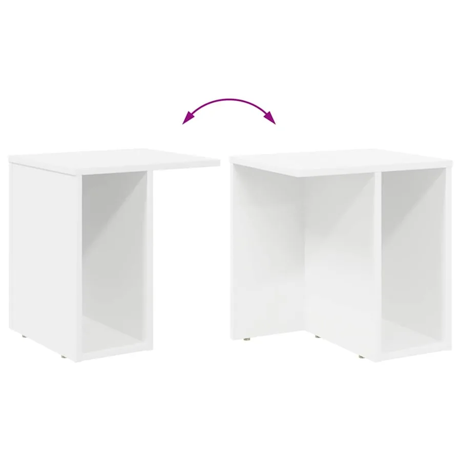 Table d'appoint 2 pcs Blanc 37 x 32 x 40 cm Bois d'ingénierie - 11