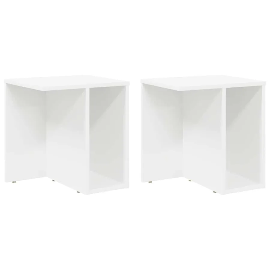 Table d'appoint 2 pcs Blanc 37 x 32 x 40 cm Bois d'ingénierie - 2