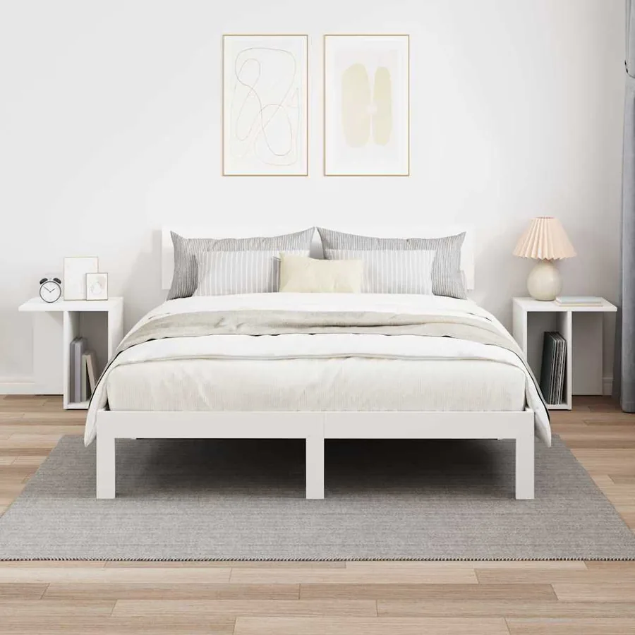 Table d'appoint 2 pcs Blanc 37 x 32 x 40 cm Bois d'ingénierie - 4