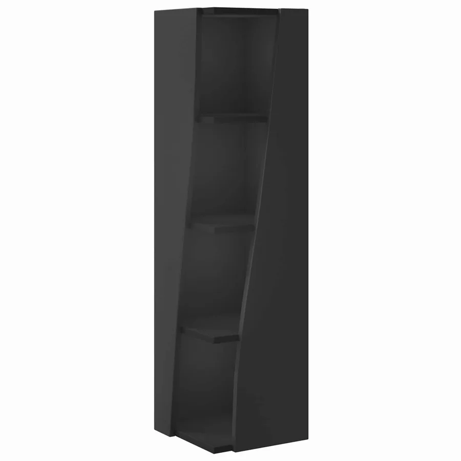 Meuble d'angle Noir 27,5x27x102cm Bois d'ingénierie - 2