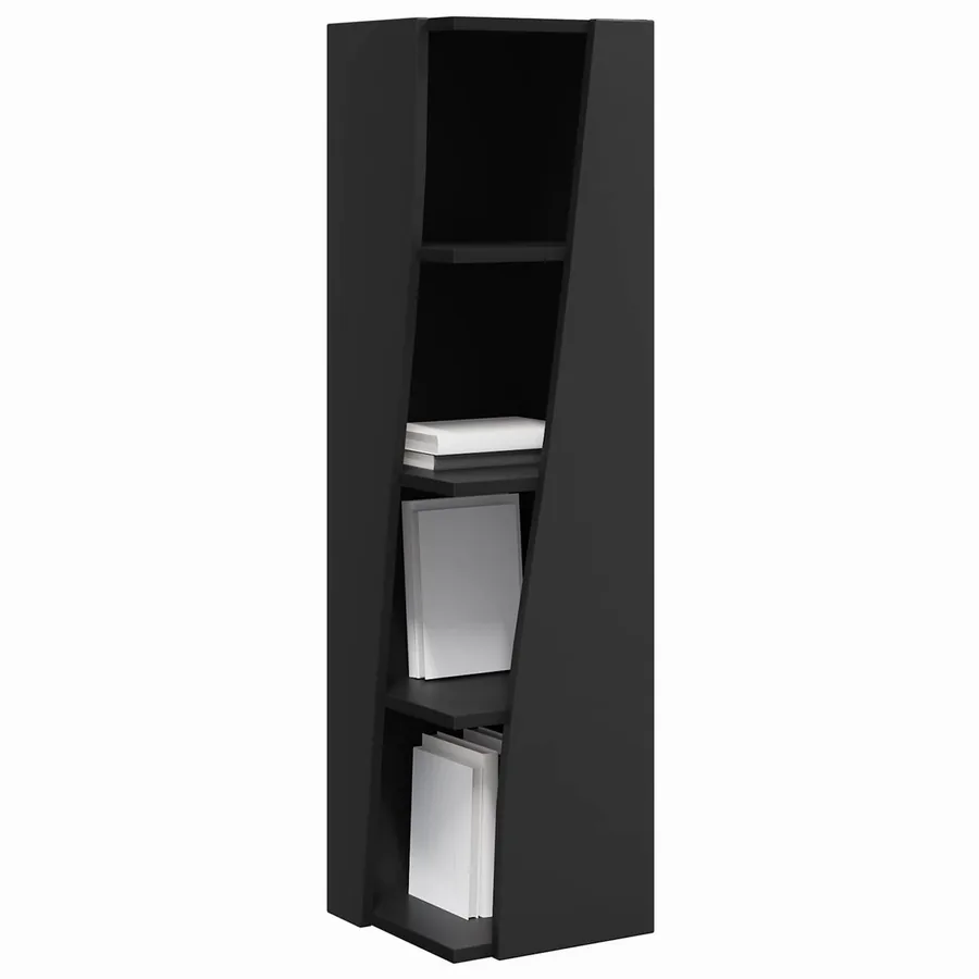 Meuble d'angle Noir 27,5x27x102cm Bois d'ingénierie - 3